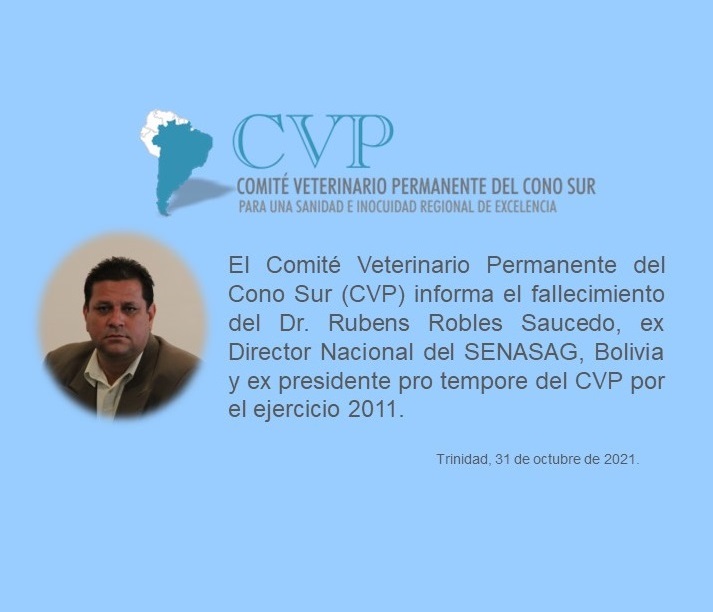 FALLECIMIENTO DR. RUBENS ROBLES, BOLIVIA
